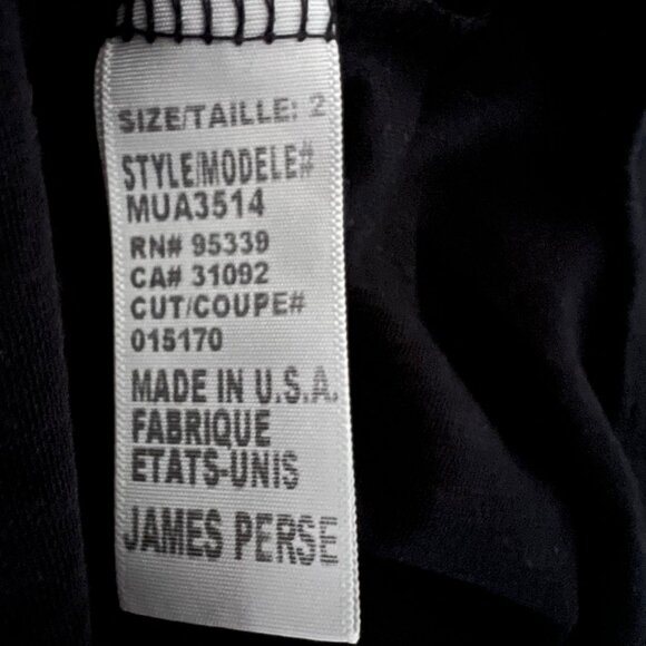 James Perse Womens Slub Long Sleeve Top Black Cotton Crew - Picture 4 of 6